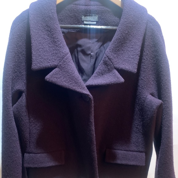 Zenobia 16 Purple plum Virgin Wool lined jacket - Picture 2 of 8